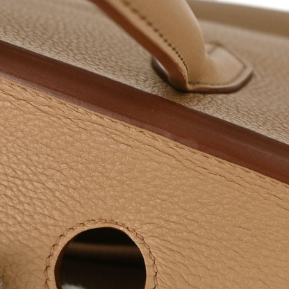 Hermes 2009 Tabac Camel Taurillon Clemence Birkin 35 Handbag