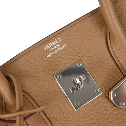 Hermes 2009 Tabac Camel Taurillon Clemence Birkin 35 Handbag
