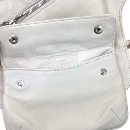 Chanel 2003-2004 White Lambskin Jacket Bag Body Bag