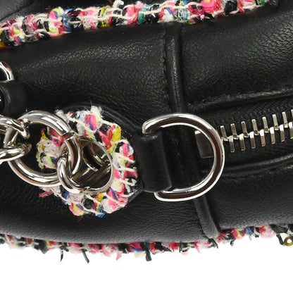 Chanel 2019 Black Tweed Lambskin Shoulder Bag