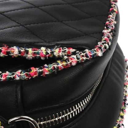 Chanel 2019 Black Tweed Lambskin Shoulder Bag