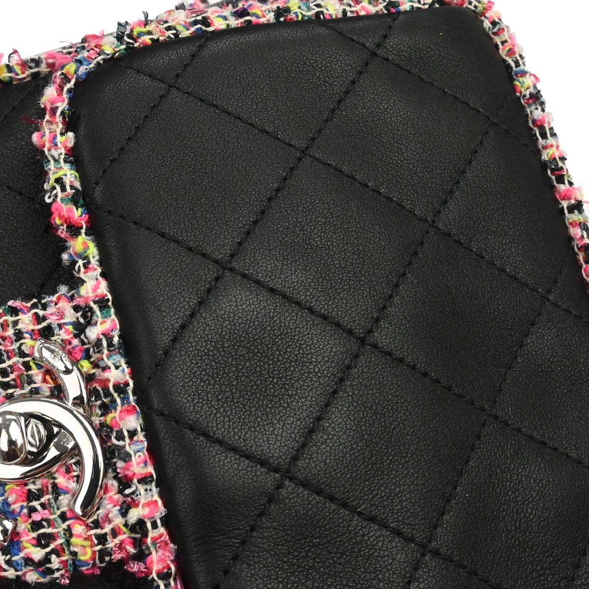 Chanel 2019 Black Tweed Lambskin Shoulder Bag