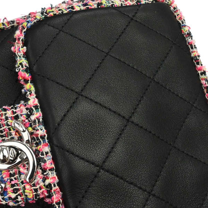 Chanel 2019 Black Tweed Lambskin Shoulder Bag