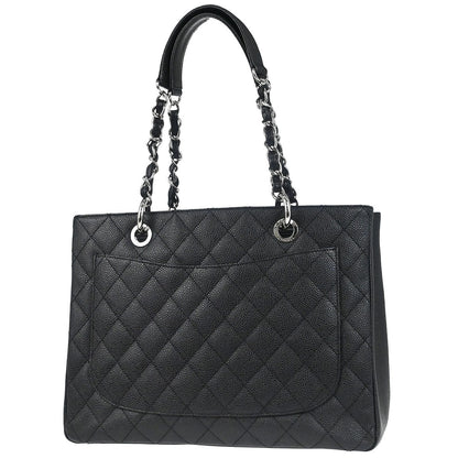 Chanel 2012 Black Caviar Skin Grand Shopping Tote GST Chain Handbag