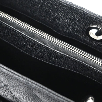Chanel 2012 Black Caviar Skin Grand Shopping Tote GST Chain Handbag