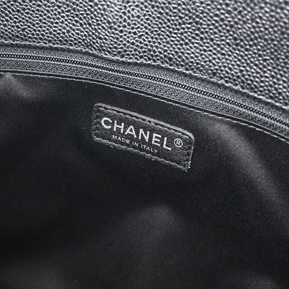 Chanel 2012 Black Caviar Skin Grand Shopping Tote GST Chain Handbag