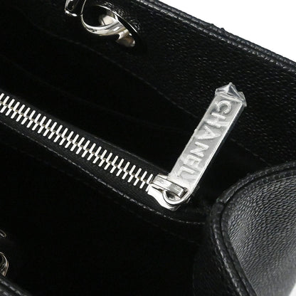Chanel 2012 Black Caviar Skin Grand Shopping Tote GST Chain Handbag