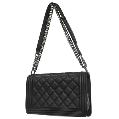 Boy Chanel 2014 Black Lambskin Medium Shoulder Bag