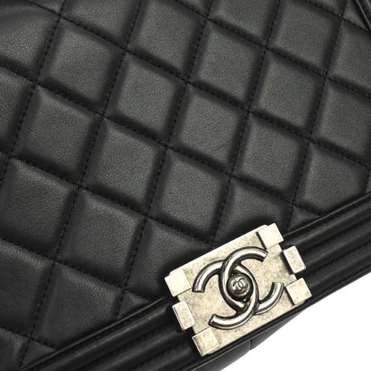 Boy Chanel 2014 Black Lambskin Medium Shoulder Bag