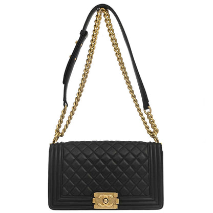Boy Chanel 2018 Black Lambskin Medium Shoulder Bag