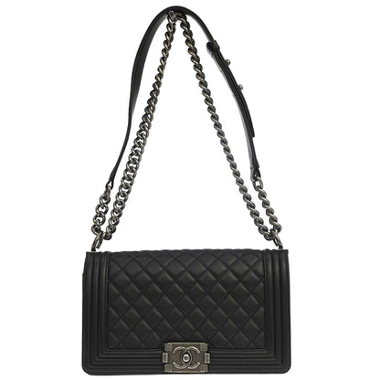 Boy Chanel Black Lambskin Medium Shoulder Bag