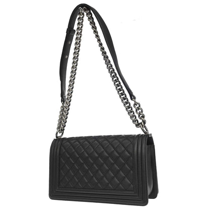 Boy Chanel Black Lambskin Medium Shoulder Bag