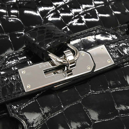 Hermes * Black Niloticus Birkin 30 Handbag