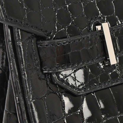 Hermes * Black Niloticus Birkin 30 Handbag