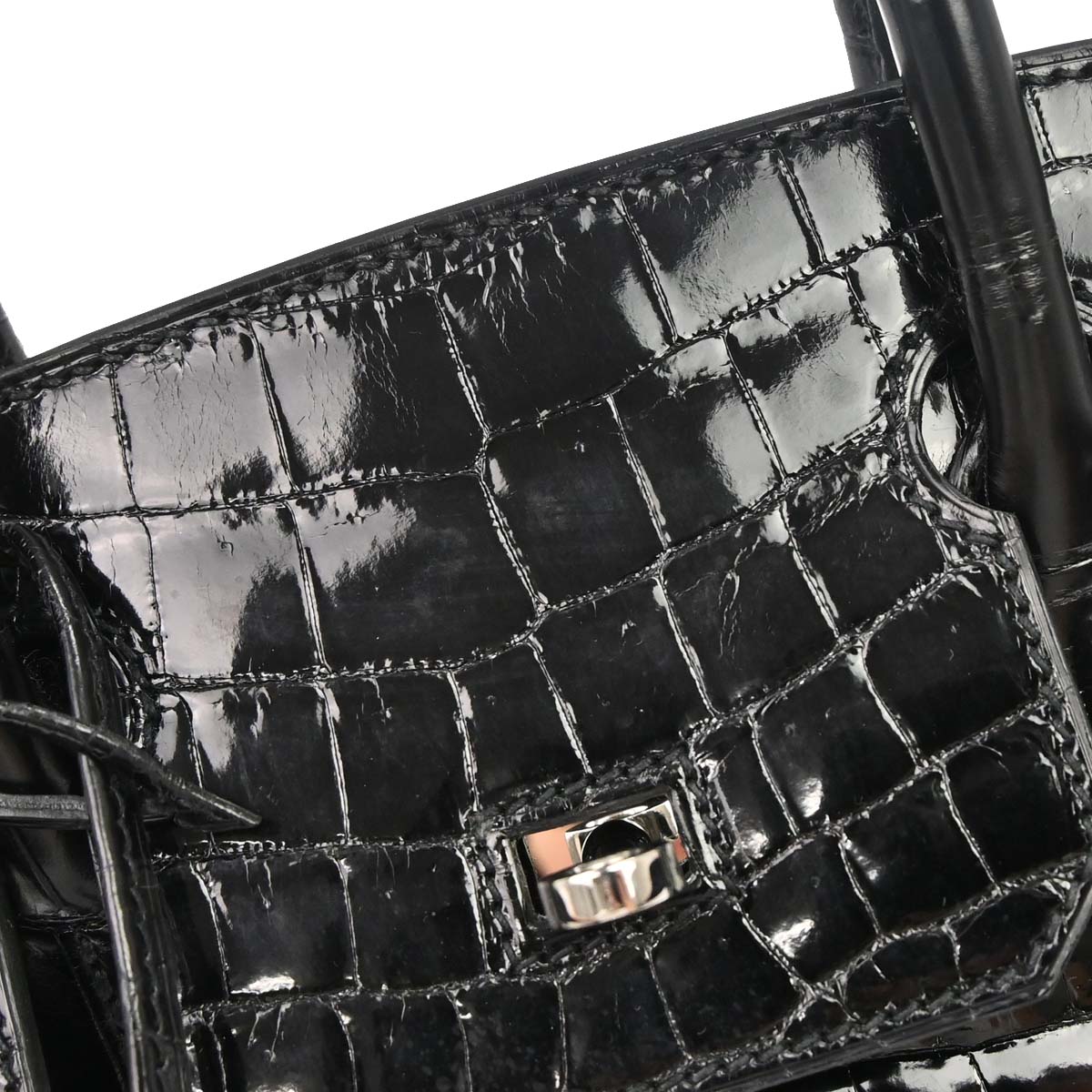 Hermes * Black Niloticus Birkin 30 Handbag