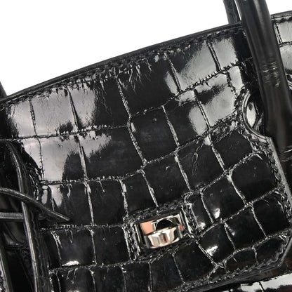 Hermes * Black Niloticus Birkin 30 Handbag