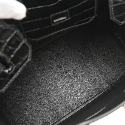 Hermes * Black Niloticus Birkin 30 Handbag
