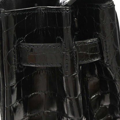 Hermes * Black Niloticus Birkin 30 Handbag
