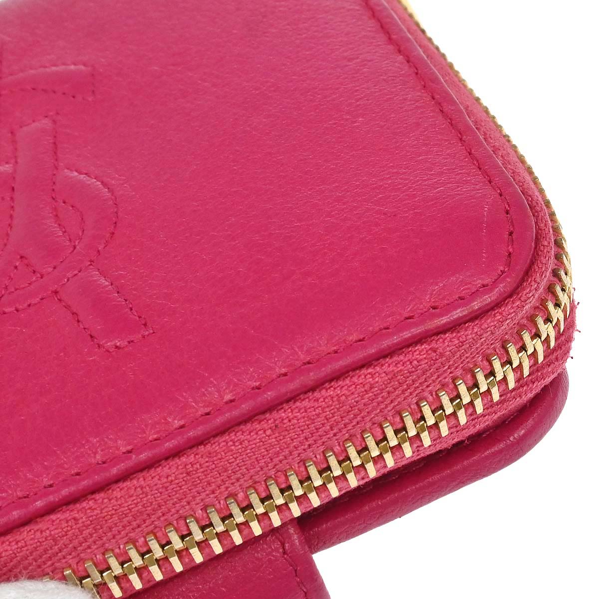 Yves Saint Laurent Pink Calfskin Compact Wallet