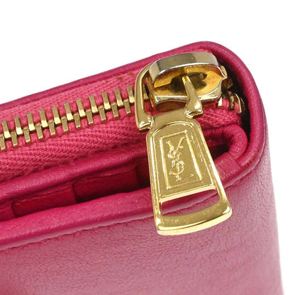 Yves Saint Laurent Pink Calfskin Compact Wallet