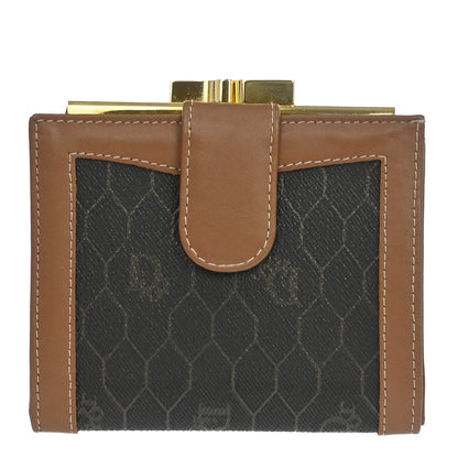 Christian Dior Black Brown Honeycomb Bifold Wallet