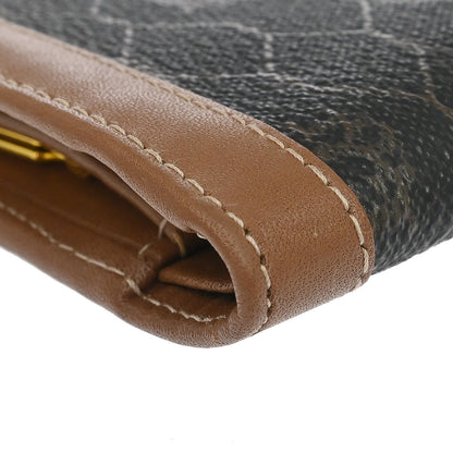 Christian Dior Black Brown Honeycomb Bifold Wallet
