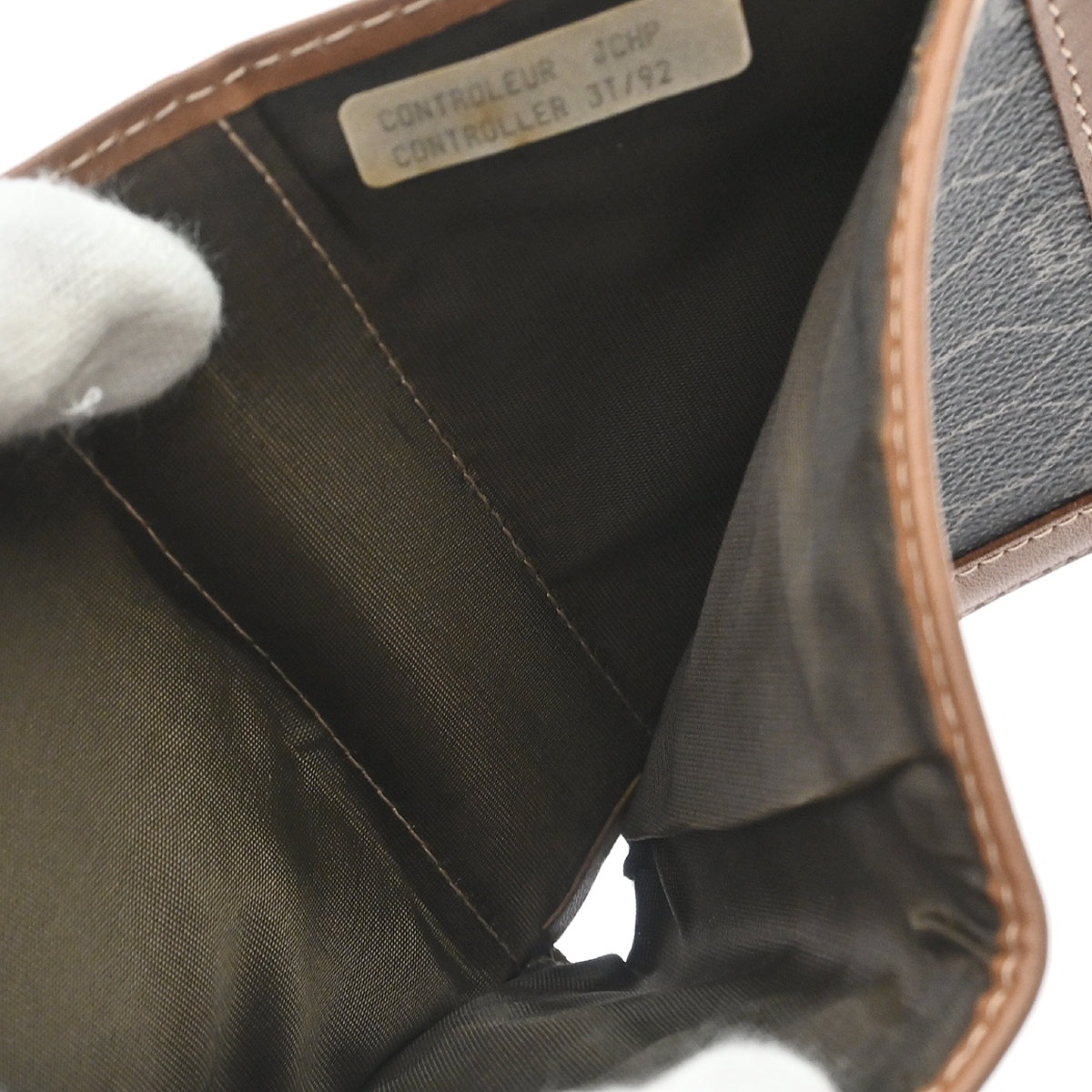 Christian Dior Black Brown Honeycomb Bifold Wallet