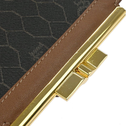 Christian Dior Black Brown Honeycomb Bifold Wallet