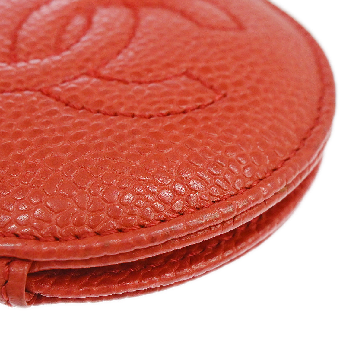 Chanel Red Caviar Skin Compact Mirror Small Good