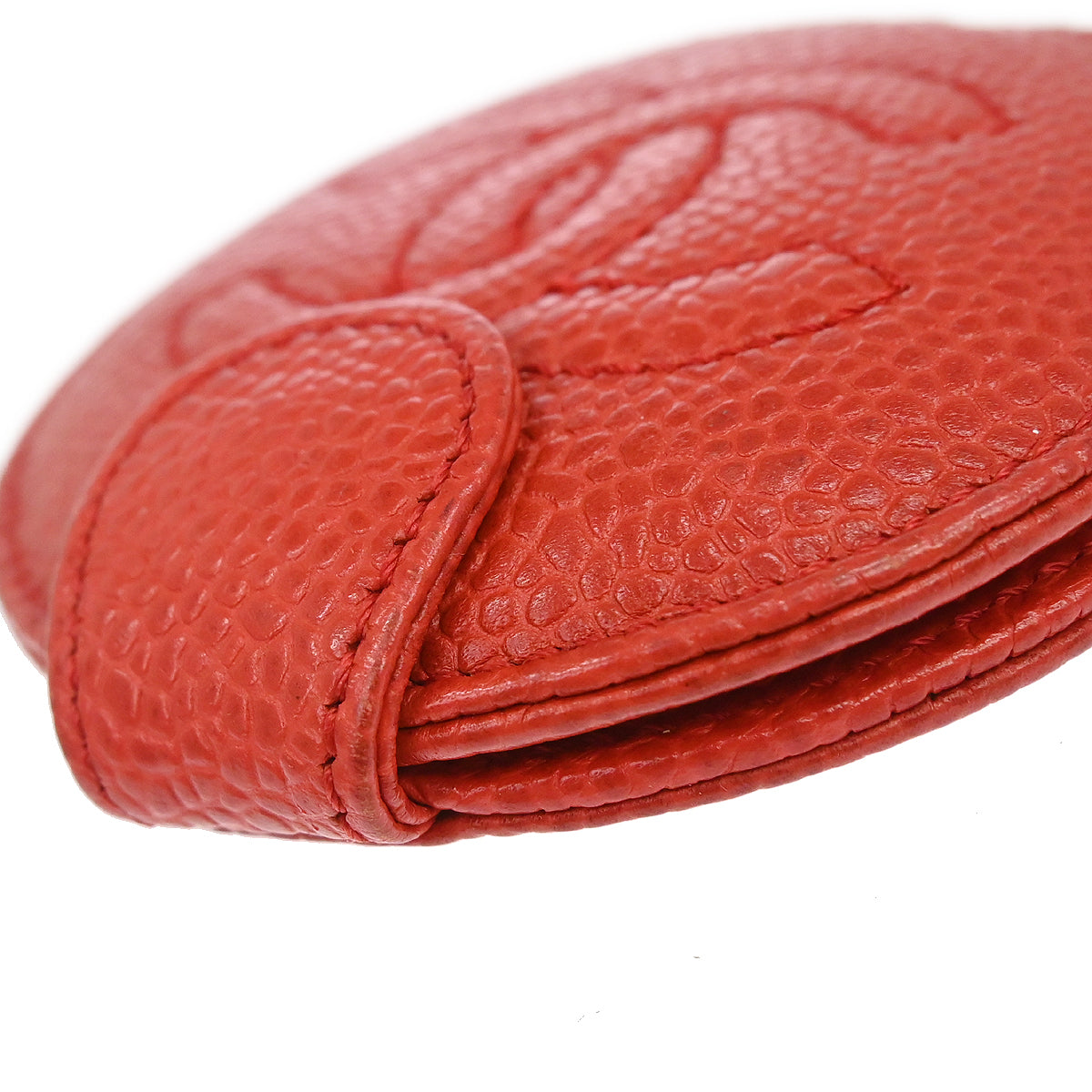Chanel Red Caviar Skin Compact Mirror Small Good