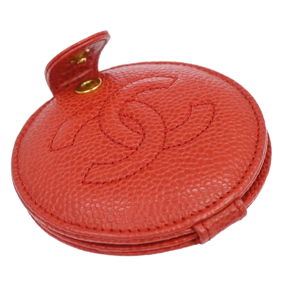 Chanel Red Caviar Skin Compact Mirror Small Good