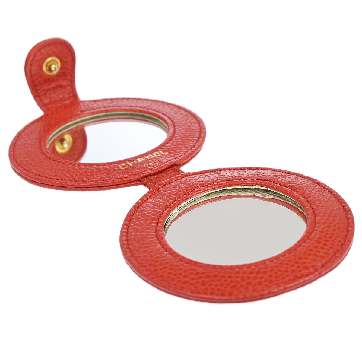 Chanel Red Caviar Skin Compact Mirror Small Good