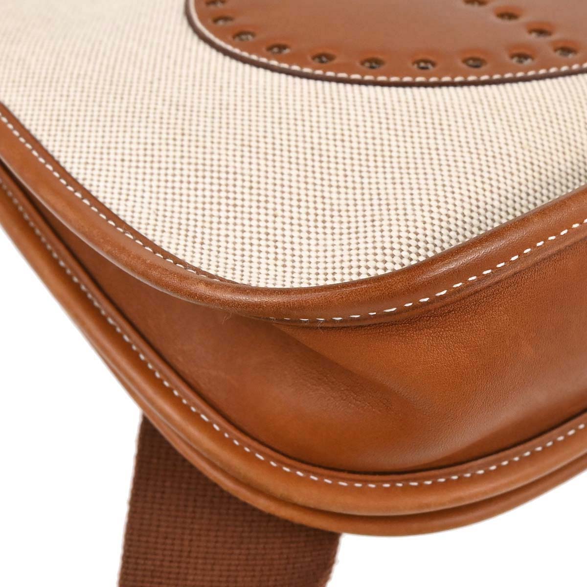 Hermes Natural Toile H Barenia Evelyne 2 PM Shoulder Bag