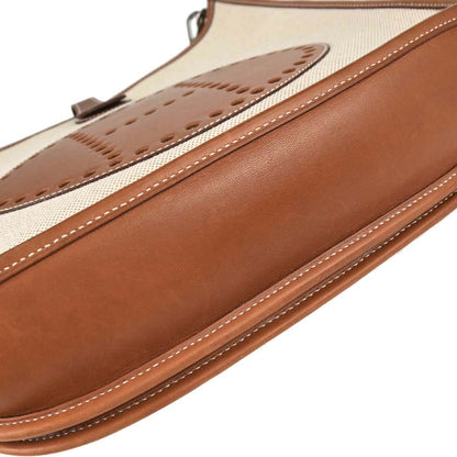 Hermes Natural Toile H Barenia Evelyne 2 PM Shoulder Bag