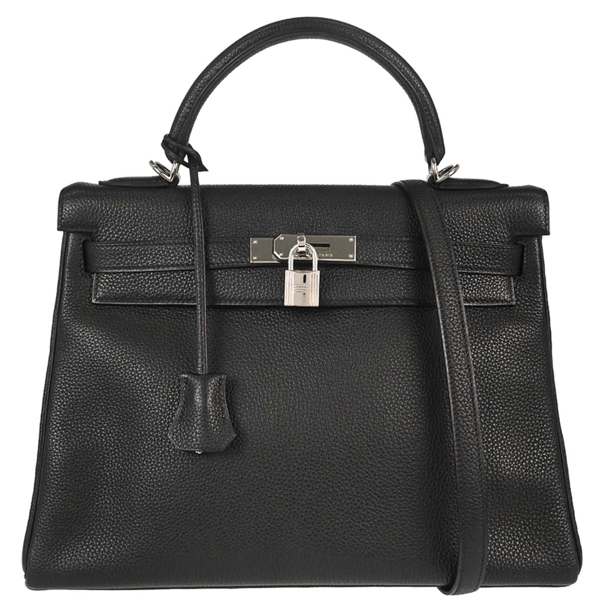 Hermes Black Togo Kelly 32 Retourne 2way Shoulder Handbag