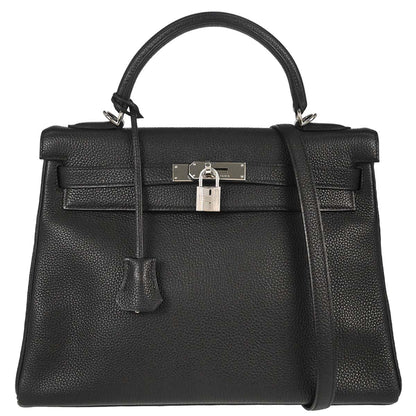 Hermes Black Togo Kelly 32 Retourne 2way Shoulder Handbag