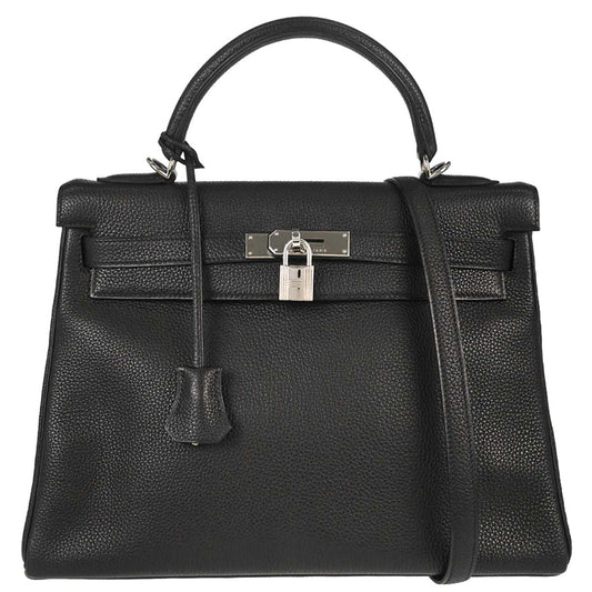 Hermes Black Togo Kelly 32 Retourne 2way Shoulder Handbag
