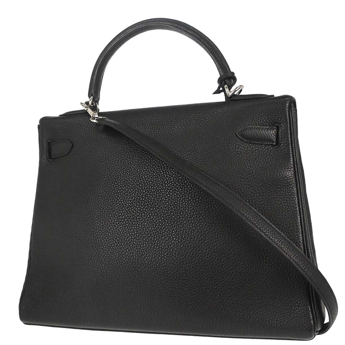 Hermes Black Togo Kelly 32 Retourne 2way Shoulder Handbag