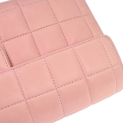 Chanel 2003-2004 Pink Lambskin Choco Bar East West Shoulder Bag