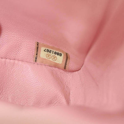 Chanel 2003-2004 Pink Lambskin Choco Bar East West Shoulder Bag