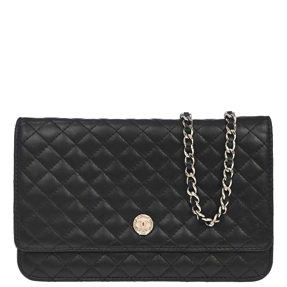 Chanel 2008-2009 Black Lambskin WOC Wallet on Chain Bag