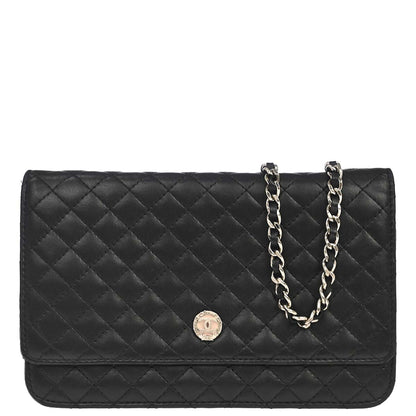 Chanel 2008-2009 Black Lambskin WOC Wallet on Chain Bag