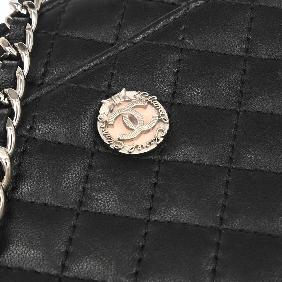 Chanel 2008-2009 Black Lambskin WOC Wallet on Chain Bag