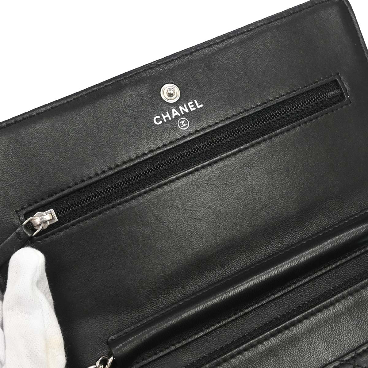 Chanel 2008-2009 Black Lambskin WOC Wallet on Chain Bag