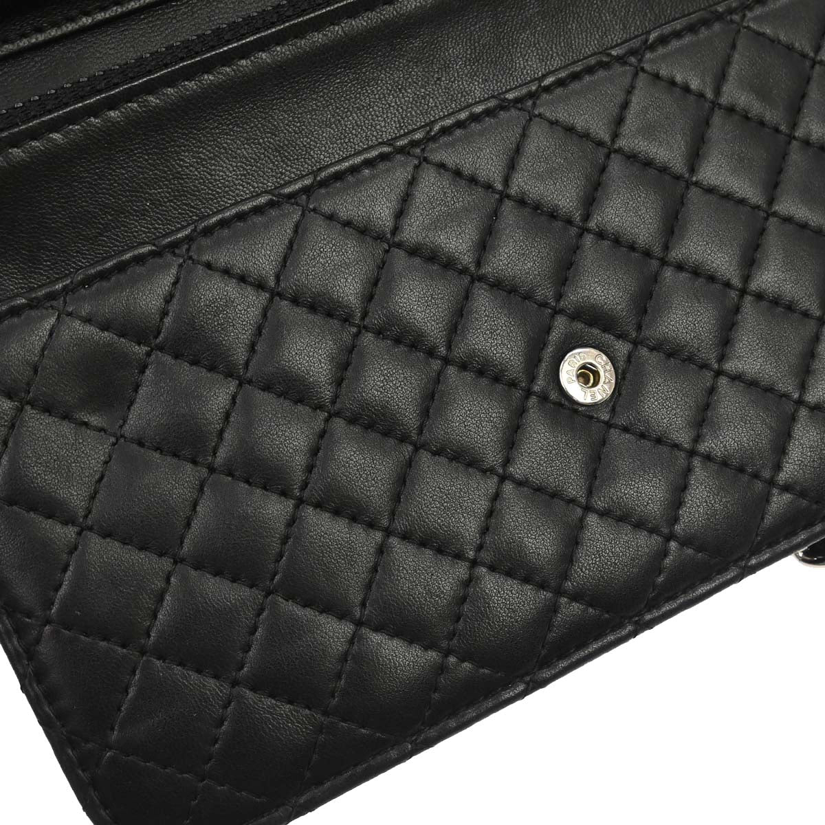Chanel 2008-2009 Black Lambskin WOC Wallet on Chain Bag