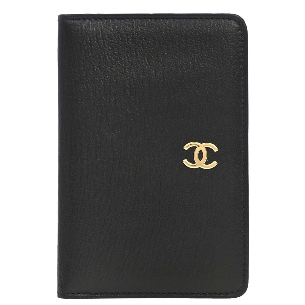 Chanel 1997-1999 Black Leather Cardholder Small Good