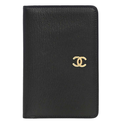 Chanel 1997-1999 Black Leather Cardholder Small Good