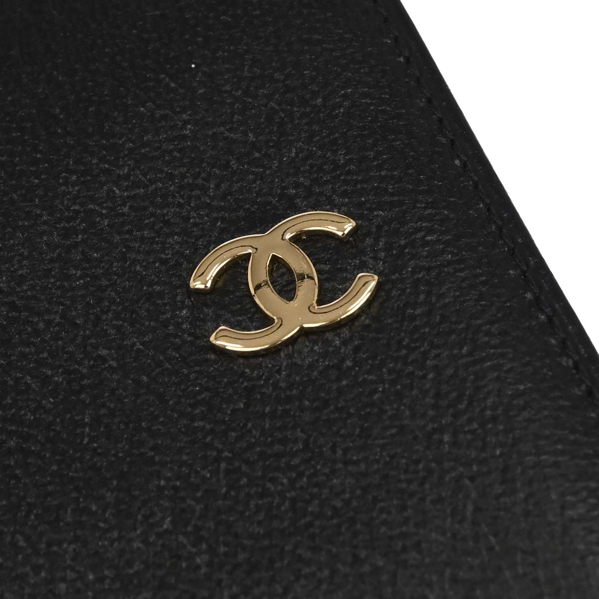 Chanel 1997-1999 Black Leather Cardholder Small Good