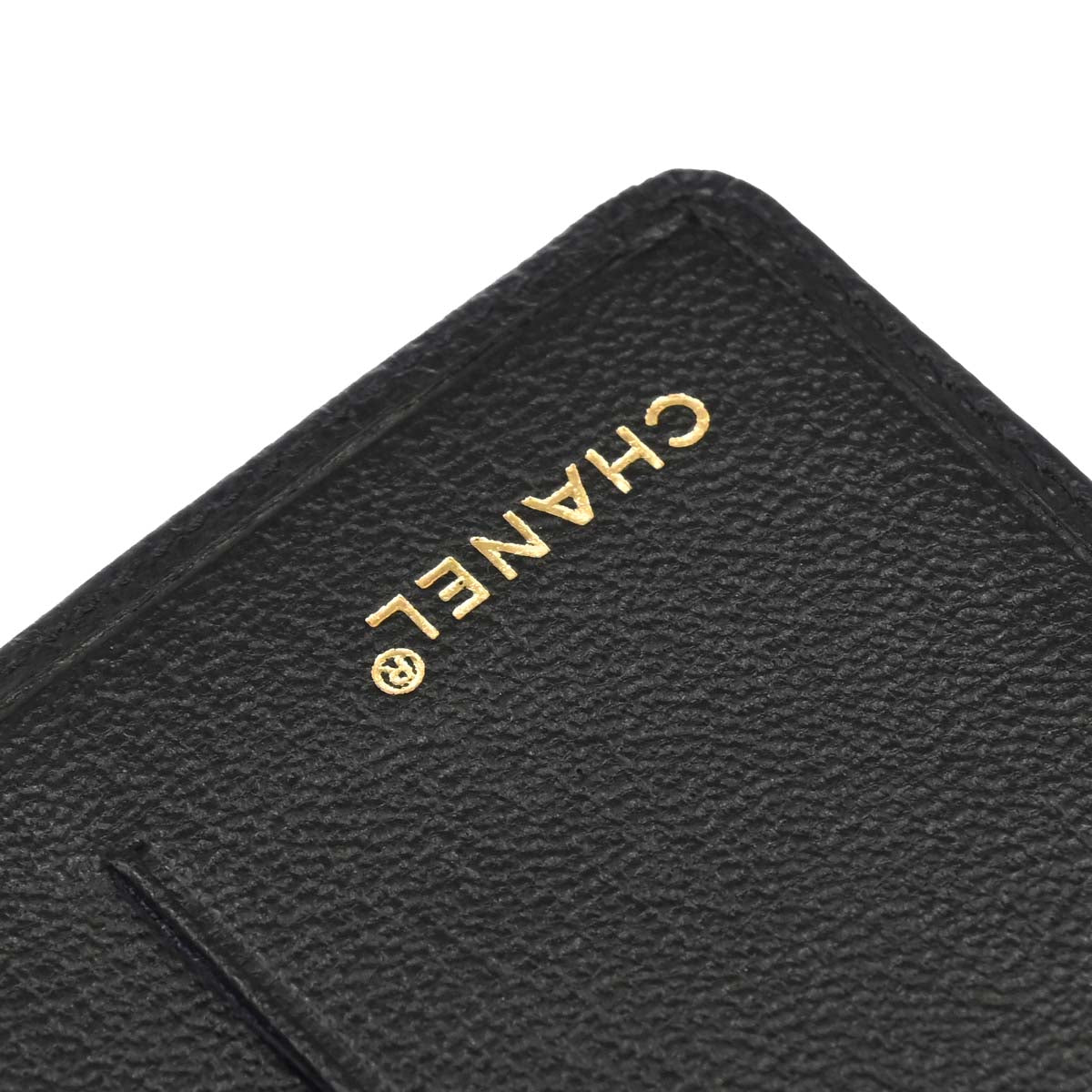 Chanel 1997-1999 Black Leather Cardholder Small Good