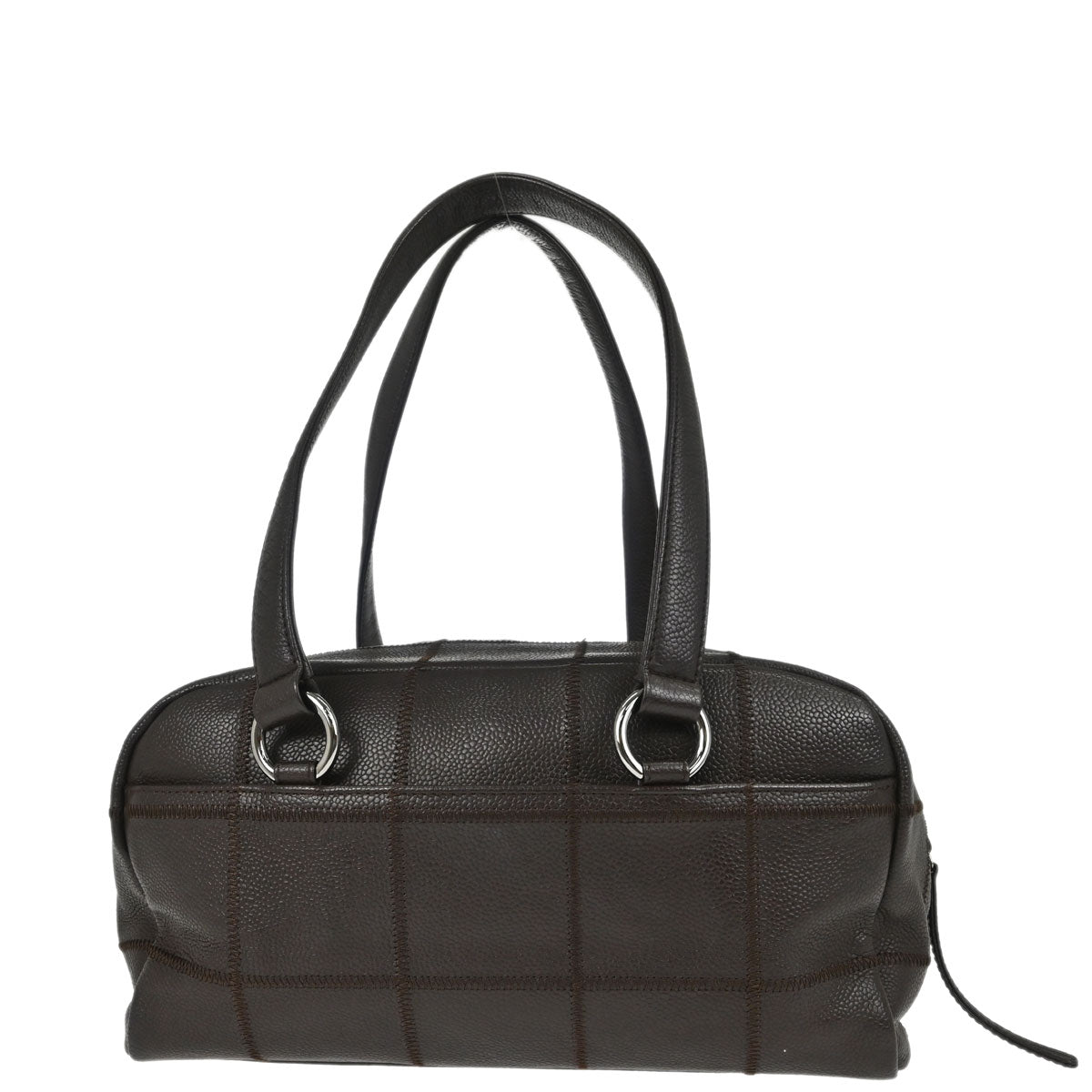 Chanel 2005-2006 Brown Caviar Skin Choco Bar Wild Stitch Handbag